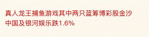 真人龙王捕鱼游戏其中两只蓝筹博彩股金沙中国及银河娱乐跌1.6%